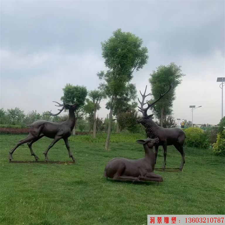 铸铜鹿雕塑 动物鹿雕塑景观6