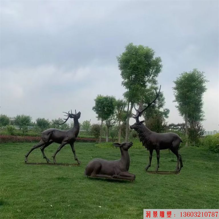 铸铜鹿雕塑 动物鹿雕塑景观8