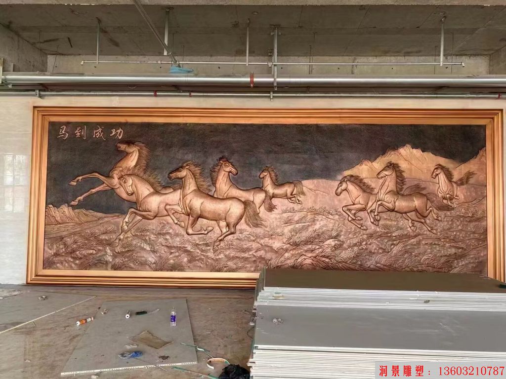 大厅壁画 紫铜浮雕 墙体壁画