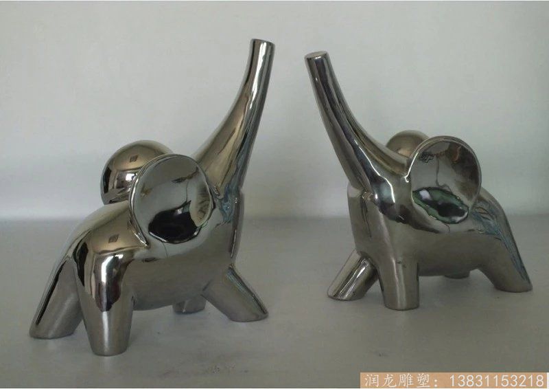 不锈钢大象雕塑 长鼻子大象雕塑定制