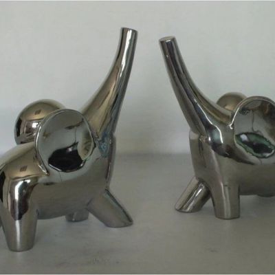 不锈钢大象雕塑 长鼻子大象雕塑定制